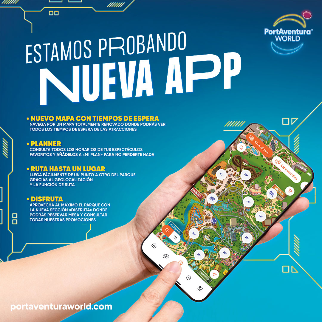 Portaventura_ES's tweet photo. Estamos probando una nueva App con nuevas funcionalidades para que planifiques tu visita a #PortAventura World🎢

📲 ¡Descárgala para Android, pruébala y dinos qué te parece!➡️https://t.co/qYk8hpLFYo https://t.co/0kXDrWB4V5