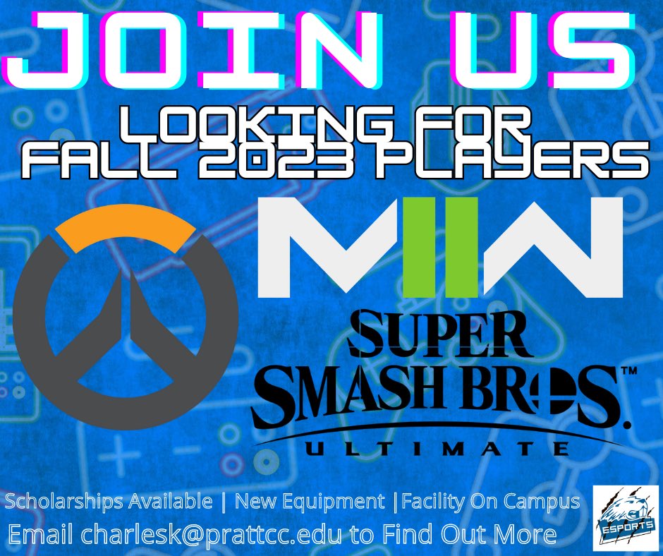 We still have scholarships left for all three game titles!! Come and join us at <a href="/prattcc/">Pratt Comm College</a>!! #GamingInTheDam