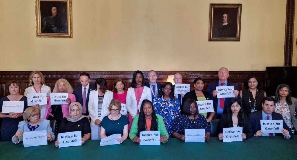 It was a honour to organise MPs for a moment of reflection to mark 6 years since the tragic Grenfell Tower fire, which claimed 72 lives and left more injured & homeless.

We join those demanding justice for victims, families & community. #72Months72Lives

We will remember them💚