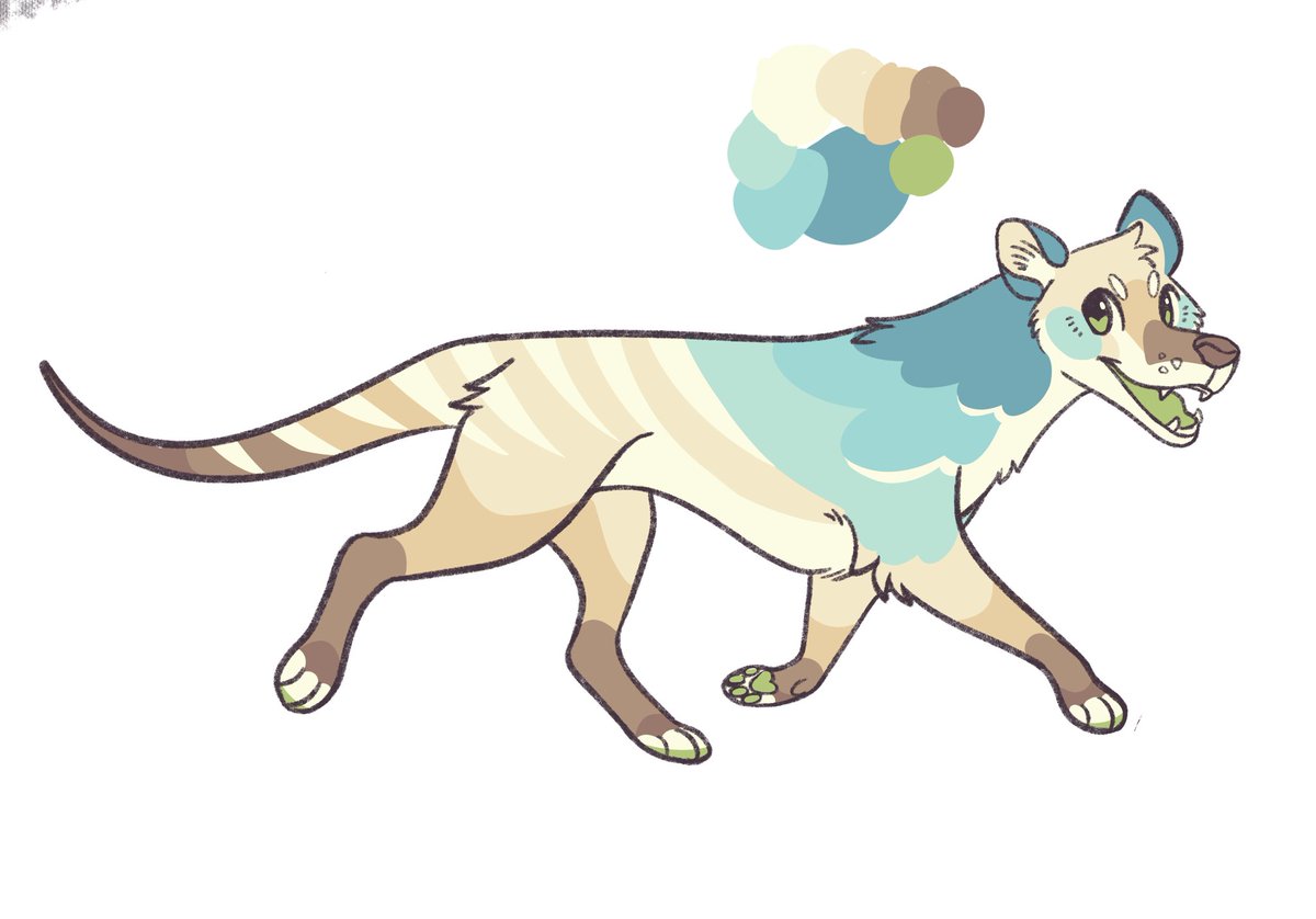 cait_o_saurus's tweet photo. @DynaVera_ Your work is so clean and cute! My coastal thylacine Tide for your consideration 🌊 https://t.co/o8qXKR1Kxo