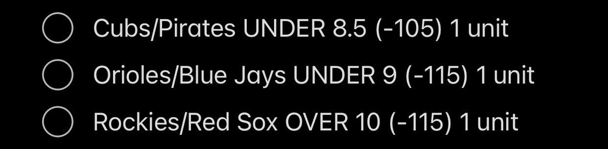 🚨MLB Card for June 14🚨

Back with more totals, let’s hope we don’t get any fluke shit today.

#MLB #SportsGambling #GamblingTwitter #PrizePicks #HumpDayMotivation #BarstoolSportsbook #FreePlays
