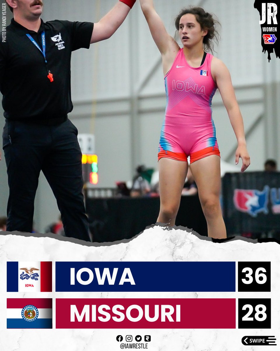 IAwrestle's tweet photo. Iowa wins a barn burner with Missouri to set up a final against Ohio.
#iahswr #JRduals https://t.co/XXn57SgAyh