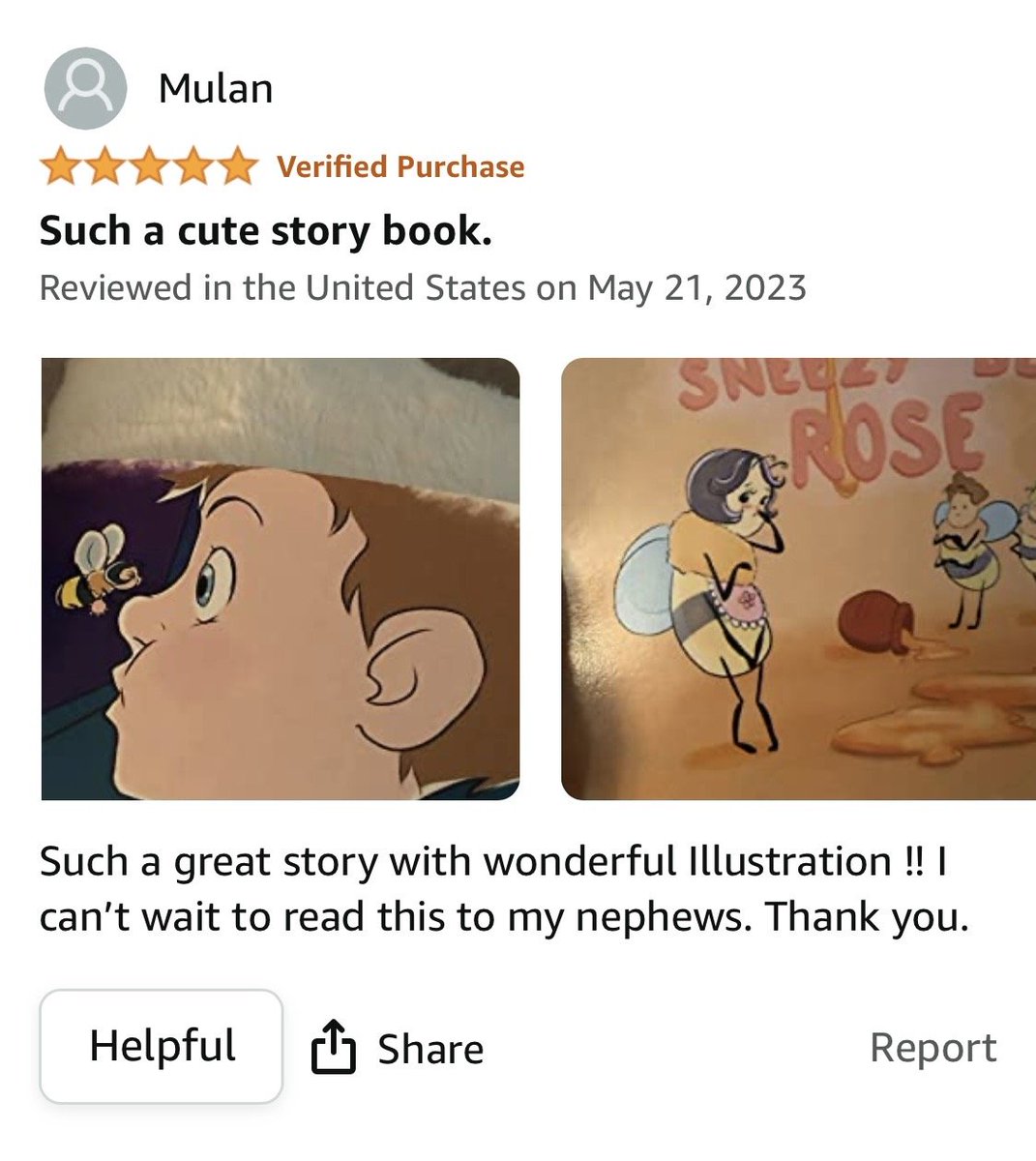 Thank you for your feedback and 5-star review! Your support boosts visibility for Sneezy Bee Rose on Amazon. 
Get your copy at: a.co/d/cxDADtY 
#JJuniper #SneezyBeeRose #foodallergyawareness #beekeeper #childrensbooks #sharingiscaring #storybook #unique #bookstagram