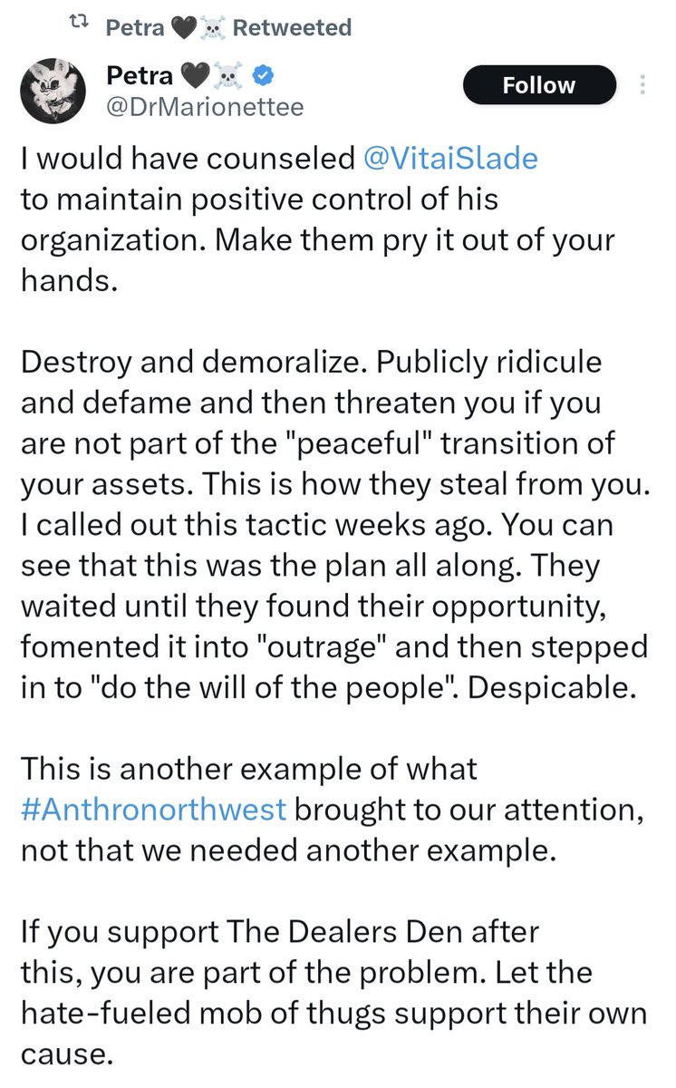 NazifurReceipts's tweet photo. Nazifurs are so mad at the fandom for deplatforming them, they want a zoophile to keep control of a fandom platform after being exposed. Nazifurs want your data at The Dealers Den to be kept by a zoophile. That's the corruption that comes from tolerating nazis ever.
🧵1/ https://t.co/YzAUAFZ4dI