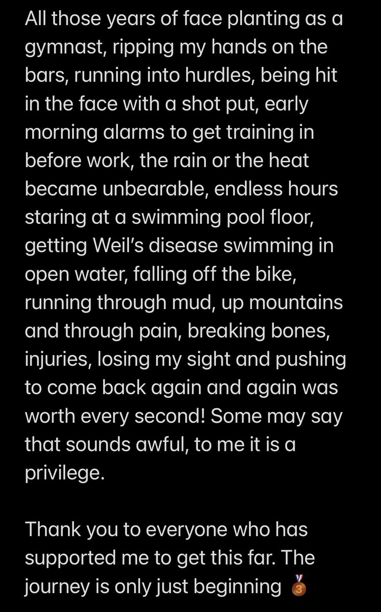 BxOwen's tweet photo. It’s not a sacrifice, it’s a privilege 
🏃🏻‍♀️🚴🏻‍♀️🏃🏻‍♀️🥉 https://t.co/QDCmJeiUum