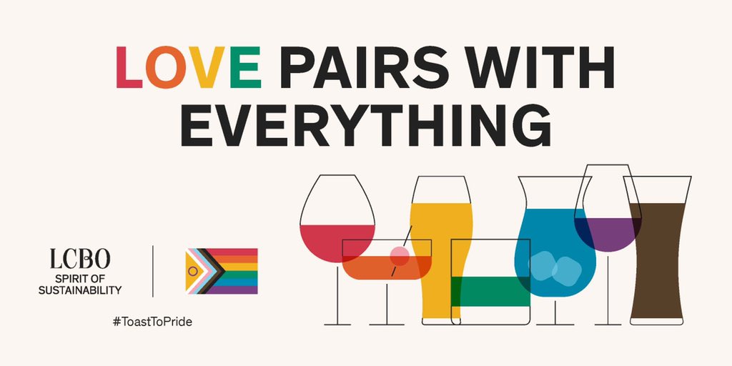 PrideToronto's tweet photo. An Official Pride Toronto 2023 Sponsor

LCBO through the Spirit of Sustainability is proud to support Pride Toronto for a fifth consecutive year!

https://t.co/isHSBd6aY9

#LovePairsWithEverything #ToastToPride https://t.co/Mb4XsgHF0C