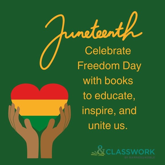bn_classwork's tweet photo. Celebrate #Juneteenth with Free at Last by Sojourner Kincaid Rolle -beautifully illustrated by Alex Bostic-This lyrical celebration of Juneteenth, deeply rooted in Black American history, spans centuries, &amp; reverberates loudly and proudly today #JuneteenthReads @UnionSquareKids https://t.co/LSqtBdR9HC