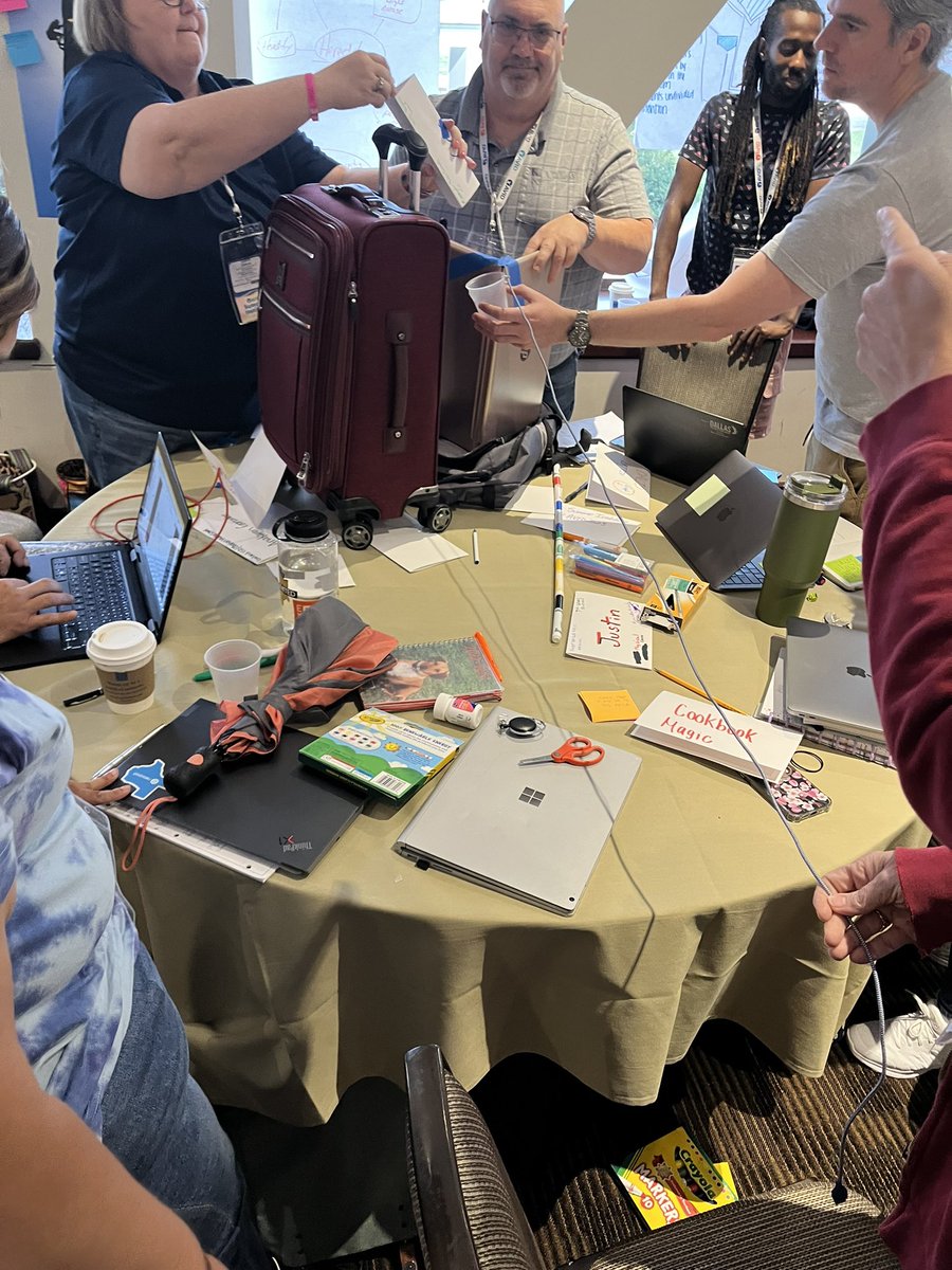 TheMissHarsh's tweet photo. Some epic inquiry happening on Day 3-Dallas in our Science CoP 2 today with the Rube Goldberg challenge! Our participants were incredible! @AVID4College #SummerInstitute https://t.co/hQaE3xU2Sf