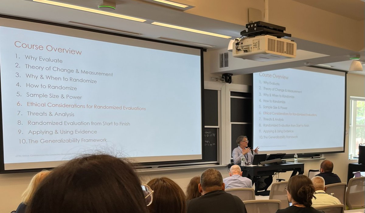 JPAL_NA's tweet photo. What ethical considerations should be weighed before starting an #RCT? @JPAL_NA’s Associate Director of Research, @catdarrow, answers this question at #EvaluatingSocialPrograms2023. Check out our #researchresource to learn more: https://t.co/XWFA2GTeNv https://t.co/ykiRwoQ0Iv