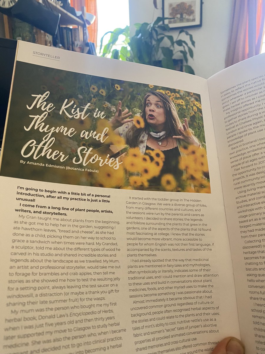 Always especially lovely to have a real copy of a magazine to read🤗💚💫🌿thanks @MedHerbalists #powerofplants lovely to be in such a great edition! #botanicafabula #herbalstorytelling