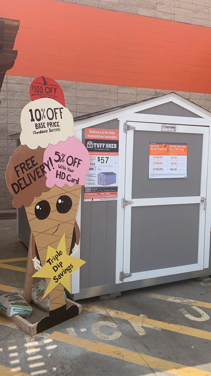 Mike DePuy (@mymd88) on Twitter photo Tuffshed’s at Home Depot 10% off base price, extra 5% off using Home Depot credit card, $100 off if opening new Home Depot credit card. Sweet deal!!! #tripledip <a href="/CarpenterTrina1/">Trina Carpenter 🐾</a> <a href="/Penn_DSM/">Judy Penn</a> <a href="/ventura1327/">Elisabeth Ventura</a> <a href="/WhitefleetChris/">Chris Whitefleet</a> Tuffshed’s at Home Depot 10% off base price, extra 5% off using Home Depot credit card, $100 off if opening new Home Depot credit card. Sweet deal!!! #tripledip <a href="/CarpenterTrina1/">Trina Carpenter 🐾</a> <a href="/Penn_DSM/">Judy Penn</a> <a href="/ventura1327/">Elisabeth Ventura</a> <a href="/WhitefleetChris/">Chris Whitefleet</a>