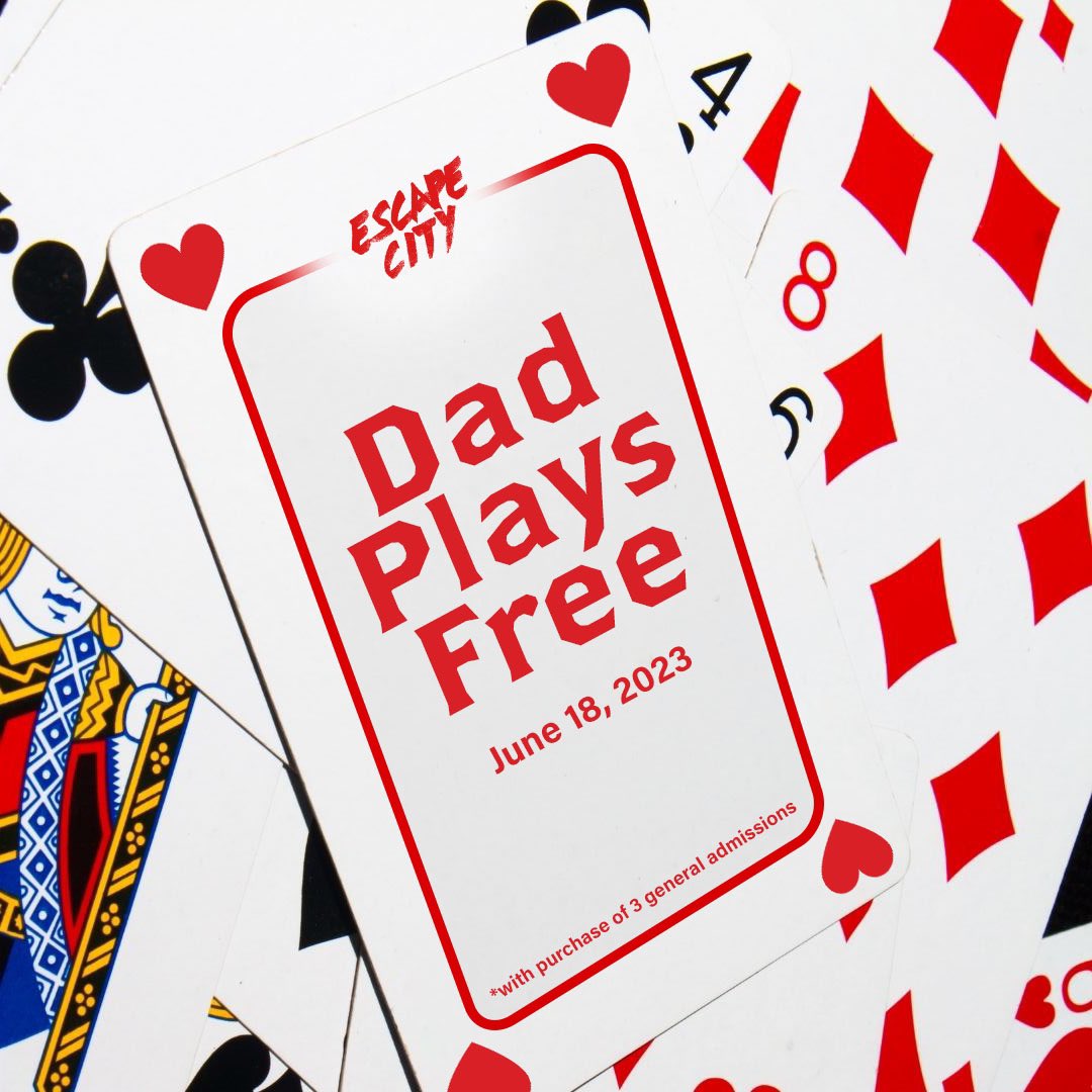 Treat dad to an adventure that will last a lifetime this Father’s Day! Reserve your room today 👔 

*Discount applied on arrival with the purchase of three admissions 

escapecity.ca