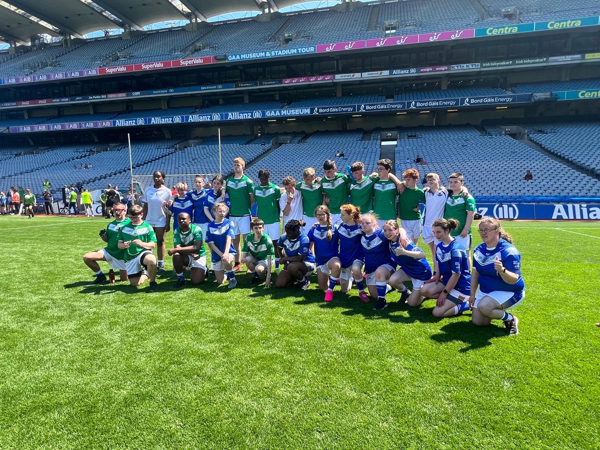 SchoolsIrish's tweet photo. Tremendous day out at @officialgaa headquarters, Croke Park. Four regions with separate boys and girls blitzes. Everyone competed against one another on the hallowed turf with Munster winning out on the day. Amazing weather and some fine football on show too. Cont'd... https://t.co/rPuuYZX595