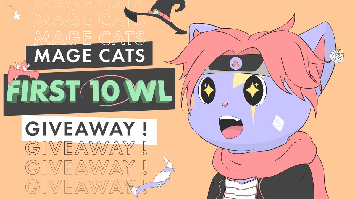 magecatsNFT's tweet photo. 🎉🎉 FIRST WL GIVEAWAY 🎉🎉
▶️Follow @magecatsNFT
♥️ Like & 🔄 RT this tweet
🧙If you want you can mention friendly wizards
We know the importance of early supporters.
We will not leave this support unrequited.
#Starknet #StarknetJourney #StarknetNFT #NFTs #NFTGiveaway https://t.co/Yb7TZTsSM4