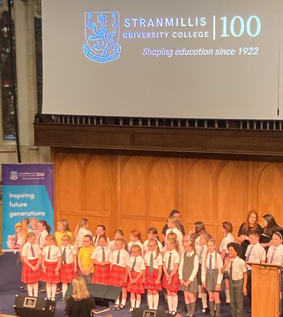 Many congratulations to the members of our Junior Choir who took part in the Stranmillis College Centenary Concert as part of the Shared Voices choir along with pupils from Grange Park, St Comgall’s and Killard House school <a href="/stranbelfast/">Stranmillis University College</a>
