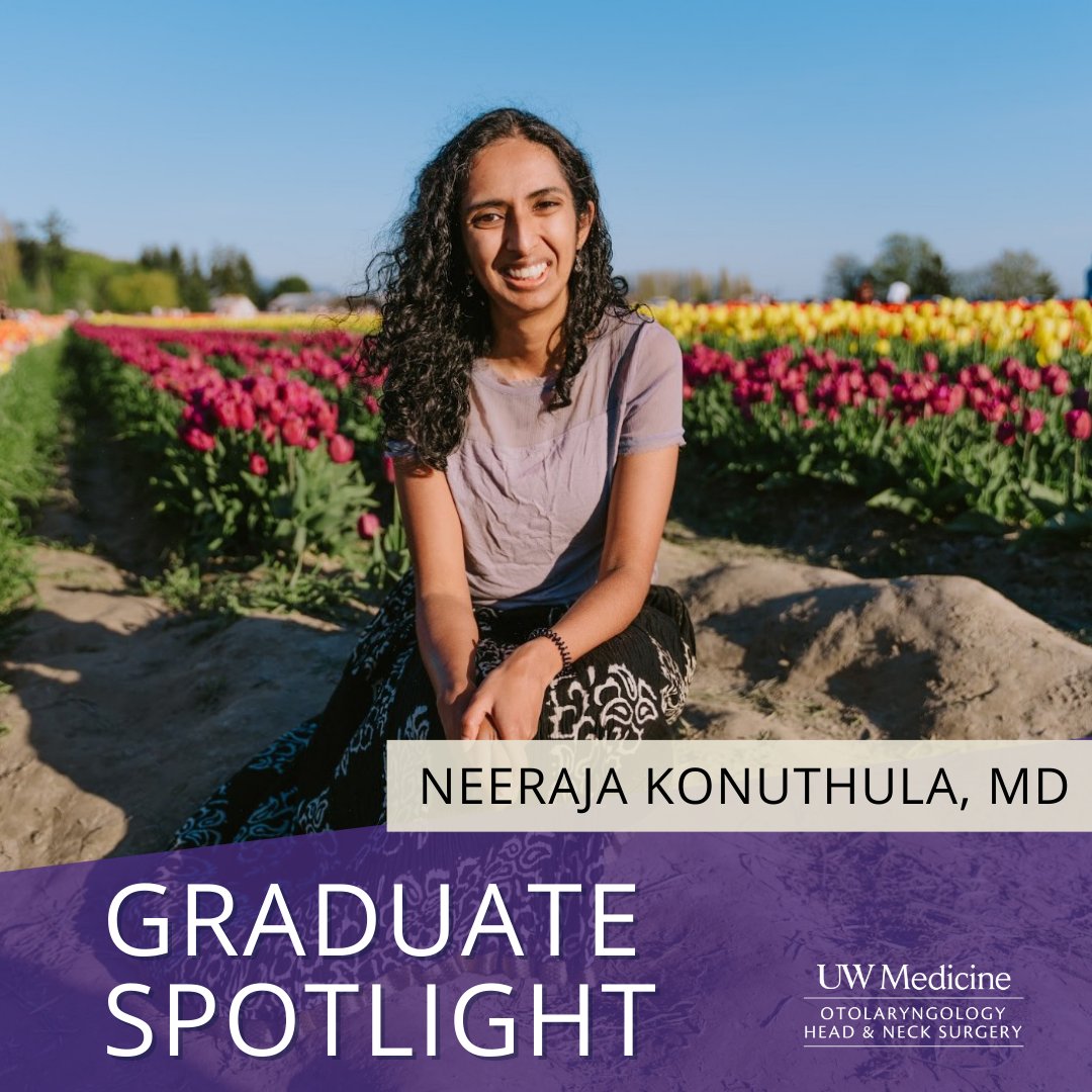 oto_uw's tweet photo. Our final #graduatespotlight features Neeraja Konuthula, MD! We are honored to have the pleasure of knowing Dr. Konuthula, she is on track to become a phenomenon surgeon scientists, and are proud to have her join the #UWOTO alumni family!๐ฅณ
#IAMOTO #futurefellow #otolaryngology https://t.co/uF9D6n3r5Z