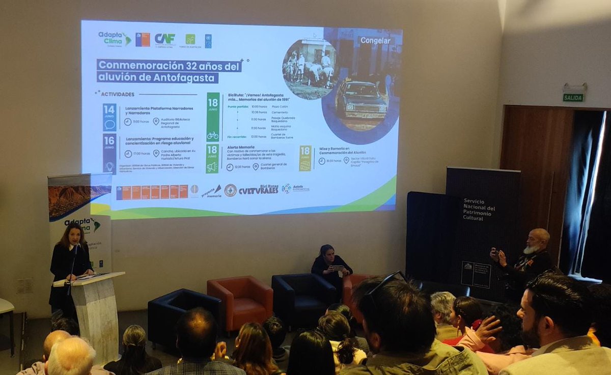 Senapred's tweet image. En el marco de las actividades desarrolladas por el Proyecto #AdaptaClima, Director Regional de #SENAPREDAntofa participó en la conmemoración del aluvión de 1991. En la instancia, nuestra institución recibió un galvano por el trabajo colaborativo en la Plataforma Narradores y en…