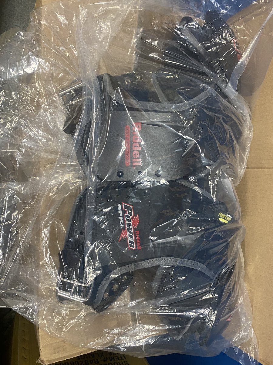 Let’s not forget the new shoulder pads we got from Riddell! Only the best for our kids. Top of the line in safety and they are position specific! The Warrior difference is real! #Valhalla #unFINISHedBUSINESS