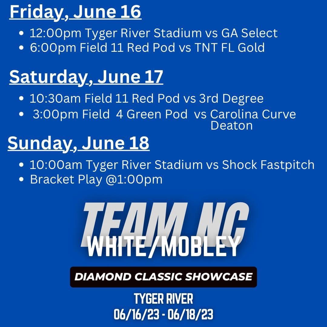Schedule for the upcoming weekend!