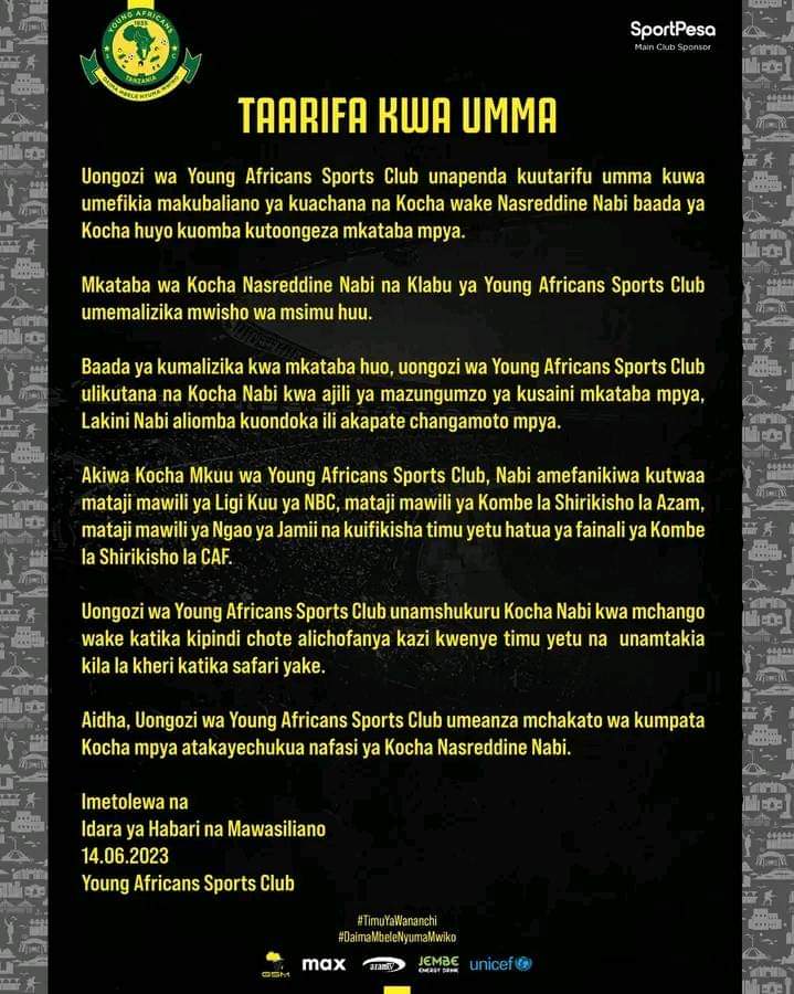 Wajukuu zangu <a href="/yangasc1935/">Young Africans SC</a> <a href="/Yangawhatsapp/">YangaWhatsapp_MakaoMakuu</a> <a href="/privaldinho/">Privaldinho</a> <a href="/AliKamwe/">Ali Kamwe</a> Yamewashinda kwa Nabi. Wametema bungo usiku huu wakisubiri madhabiki wakiwa na usingizi machoni🤣🤣ili taarifa waamke nayo asubuhi. Kumbeni mlilaghai mashabiki wenu kuwa alisaini mkataba wa miaka miwili.