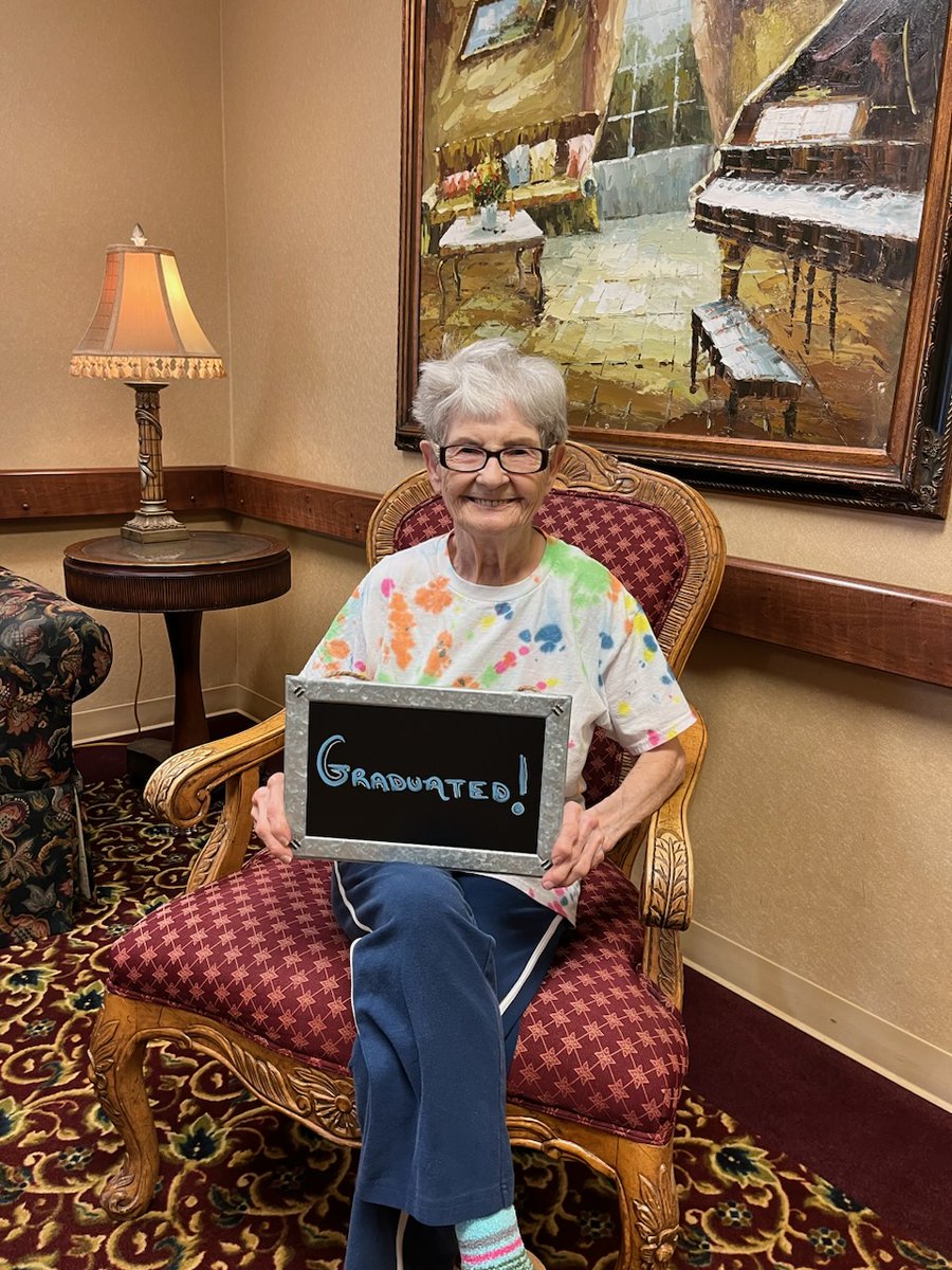 WaterfordPHC's tweet photo. Chelsea graduated from Rehab and is home! We are so proud of her! Our therapy team got her Feeling GREAT! https://t.co/7GQ9CyroPv
