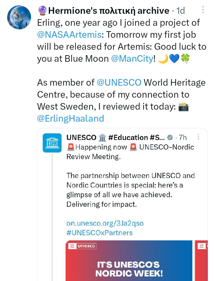 🎤 My first job on <a href="/NASAArtemis/">NASA Artemis</a> with my own brand was released for my dream of starting Aerospace Media Company and Moon Policy Center today: Thanks to my parents for their support &amp; <a href="/NASA/">NASA</a> Administrator <a href="/SenBillNelson/">Bill Nelson</a> for inspiration! 🌙💖

📸 by <a href="/archivpolitique/">🔮Hermione's πολιτική archive by C.</a>; <a href="/ErlingHaaland/">Erling Haaland</a>