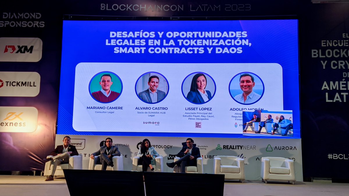 EthereumLima's tweet photo. ¡Estuvimos presentes en un panel en la BlockchainCon LATAM! 🤩✨

@AdolfMC1, founder de nuestra comunidad, estuvo conversando sobre los desafíos y oportunidades legales en la Tokenización, Smart Contracts y DAOs.

¡Estamos emocionados por el crecimiento del ecosistema en 🇵🇪! https://t.co/tTfyxNPW2R