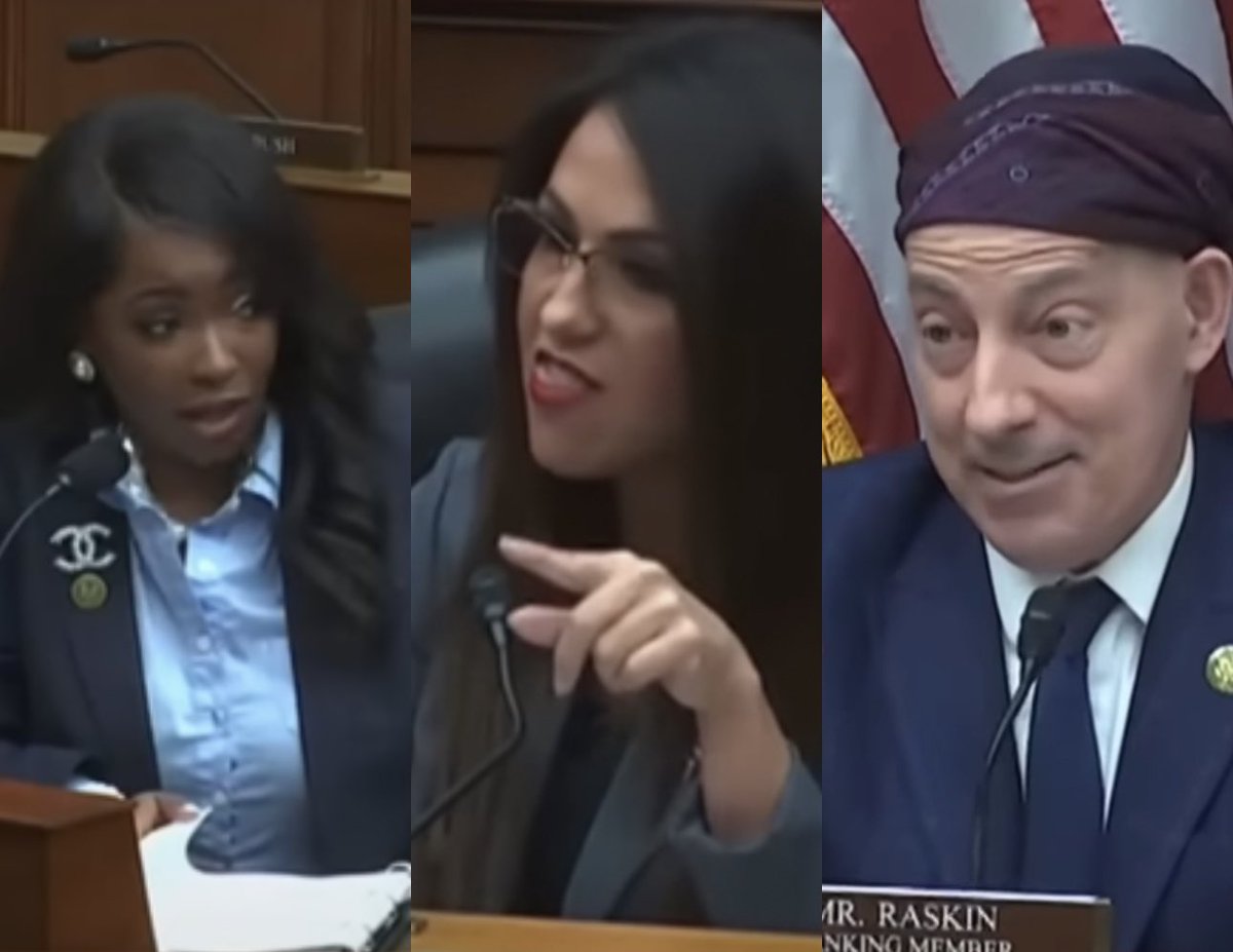 OccupyDemocrats's tweet image. BREAKING: Lauren Boebert gets humiliated dying a hearing by the Oversight Committee as Congressman Jamie Raskin and Congresswoman Jasmine Crockett scold her like a rotten child after Boebert personally attacked a witness. 

It all started when Boebert attacked the witness for…