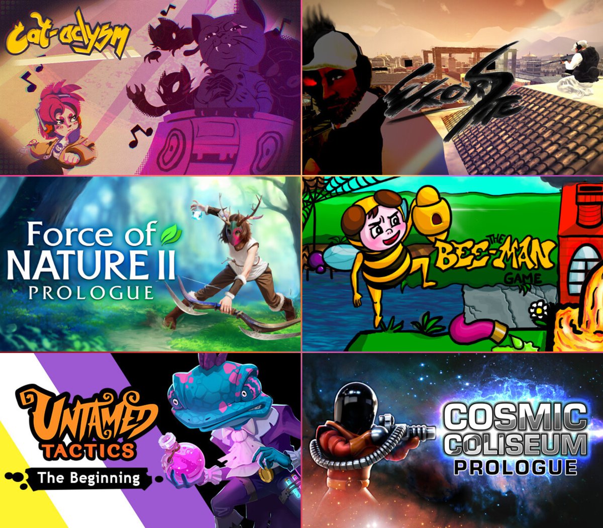 SteamGamesPC's tweet photo. 🍓 JUN 14 NEW FREE GAMES ON STEAM 🍓

1⃣Cat-aclysm
https://t.co/O6GQ2nmDox
2⃣Exorsite
https://t.co/7wORCV2rna
3⃣Force of Nature 2
https://t.co/N7dphGZ3ab
4⃣Bee-Man
https://t.co/djidDh7ViS
5⃣Untamed Tactics
https://t.co/stcJnkoTxE
6⃣Cosmic Coliseum
https://t.co/VZnD6BMbXz https://t.co/SHp0G2dx9T