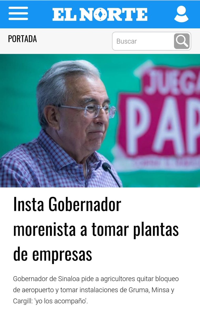 Al eliminar la agricultura por contrato y dejar de comprar coberturas, el gobierno federal abandonó a los agricultores y ahora le quiere pasar la responsabilidad a los empresarios. Y así pretenden la suficiencia agroalimentaria de los mexicanos.

1/2