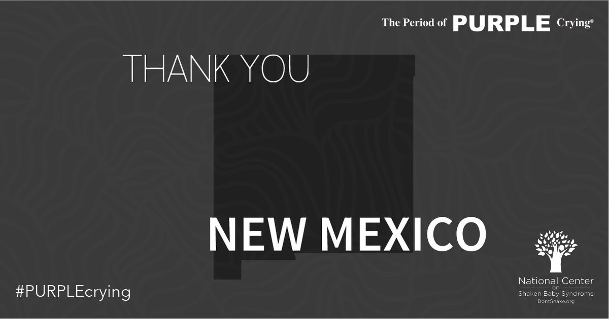 Shoutout to Memorial Medical Center and Presbyterian Medical Services on National #NewMexico Day! Thank you for educating newborn families about normal infant crying with the Period of #PURPLECrying program and keeping NM babies safe from #ShakenBabySyndrome.