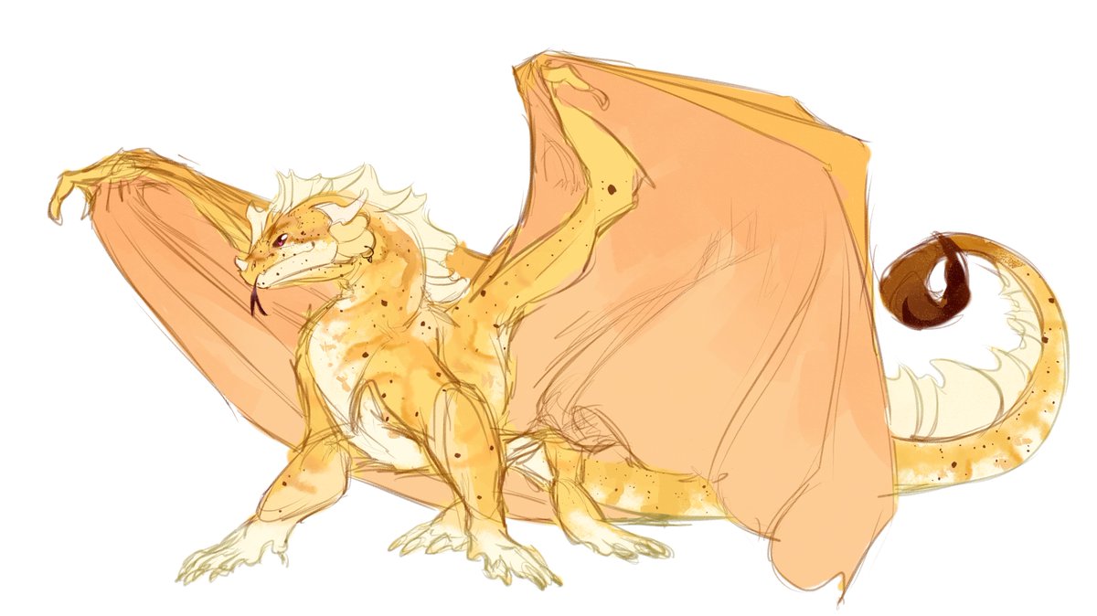 Inspired by banana pythons.  
#WingsofFire #WoF #sandwing #sandwings #dragon #qibli #design