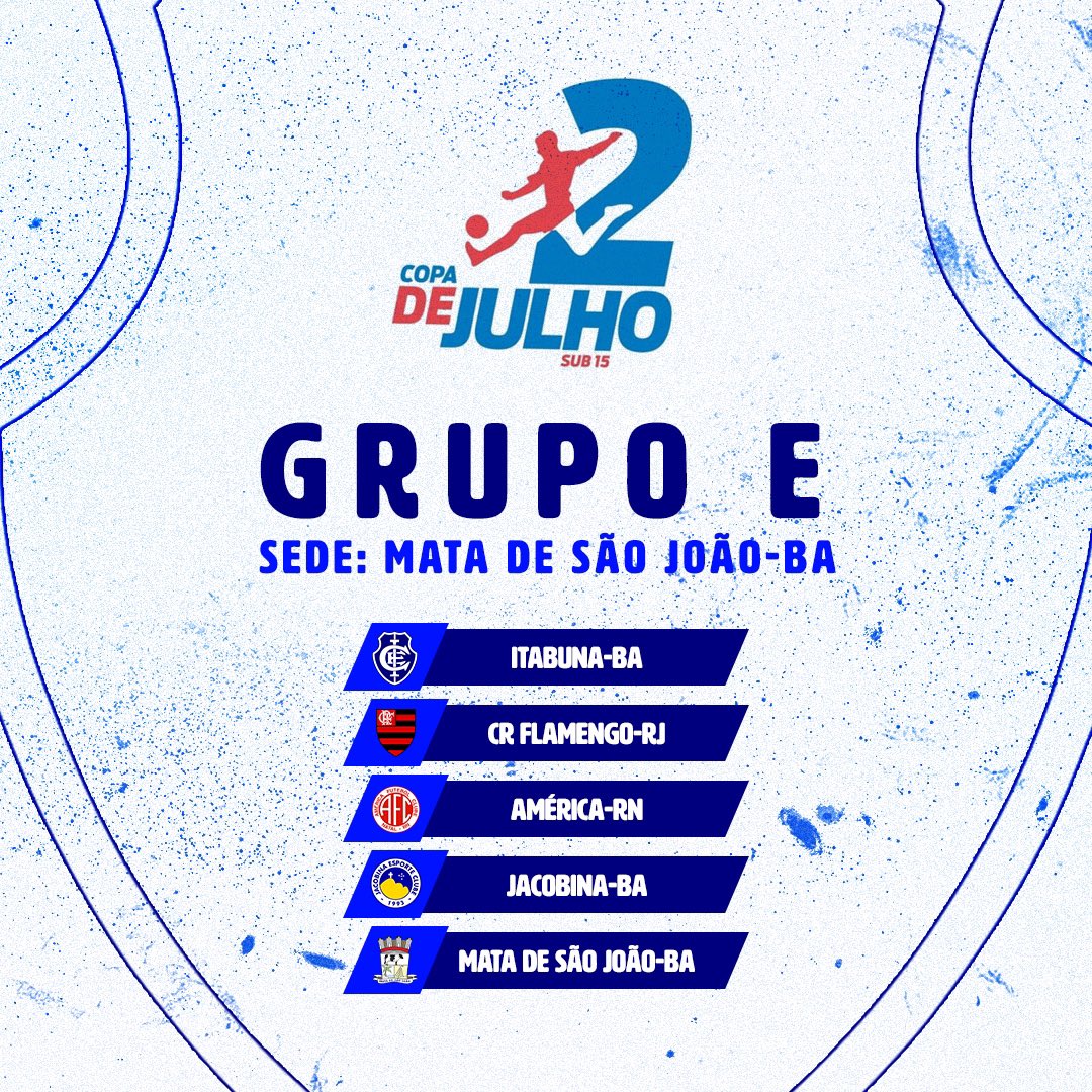 Tá liberado! Veja agora o grupo que o nosso time do sub 15 irá participar na Copa 2 de Julho. 

Boa sorte para nossos crias 💙🐉

#Itabuna #CriadosDragões #Copa2deJulho