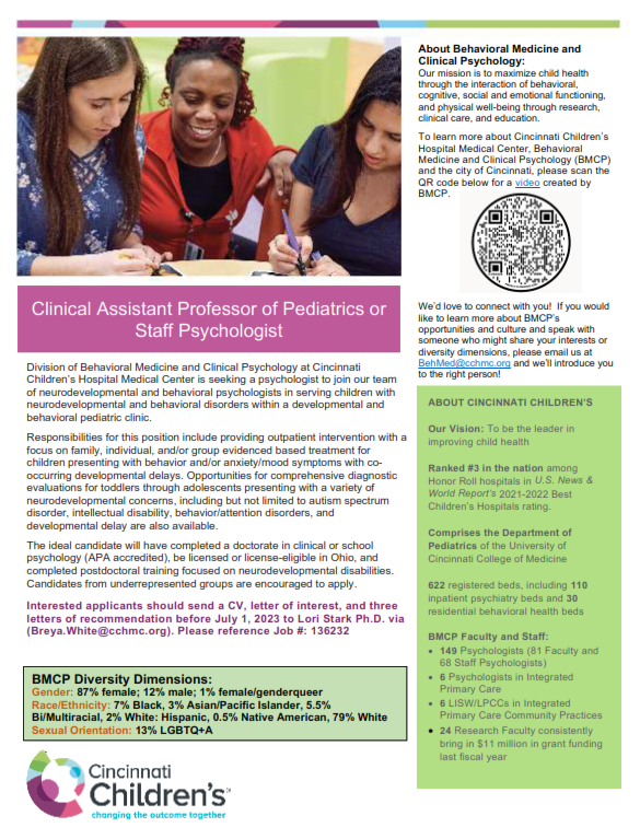 #hiringalert Neurobehavioral Outpatient Treatment Psychologist Opening in BMCP! #Neurobehavior #psychologist #pediatricpsychologist