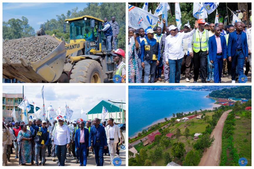 TheoKASI's tweet photo. J'ai lancé ce jr les travaux de réhabilitat° du tronçon Bwindi-Bagira soit 3,4 Km sur financement du Gouv provincial. Il s'agit du compactage et l'asphaltage jusqu'à la place communale. Une réponse aux cris d'alarme de la population suite à l'état de délabrement très avancé de ce tronçon, parmi les plus fréquentés de Bukavu. 

Le délai est de 6 mois hors intempéries et rassure les habitants de Bagira que les travaux iront à leur terme. Hommages au PR pour son leadership grâce auquel des infrastructures sont réhabilitées au SudKivu.