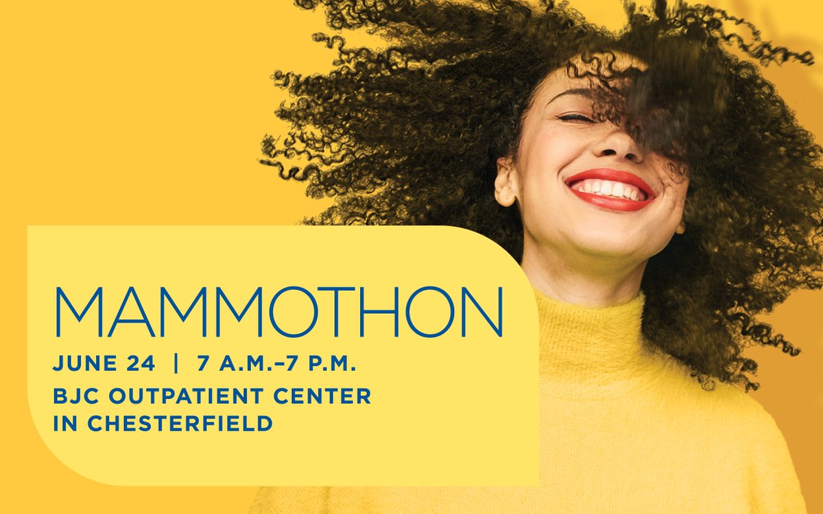 Mammograms are an important part of staying healthy in your 40s and beyond! Join us for our one-day event to get your mammogram and feel the peace of mind it brings. Appointments are necessary. Register online at ow.ly/99Yq50OOHTP or call 314.273.8870 to reserve your time.