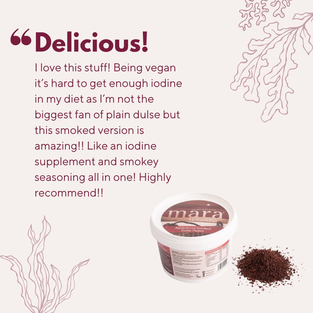 maraseaweed's tweet photo. Calling all vegans…

Our smoked dulse is a must-try to add essential nutrients to your diet. Plus, it'll give you a big hit of delicious smoky flavour.

Order your smoked dulse from our website today!

https://t.co/Bay8oiww4m

#Seaweed #MaraSeaweed #Dulse #Vegan #Iodine https://t.co/obVDONNfXV