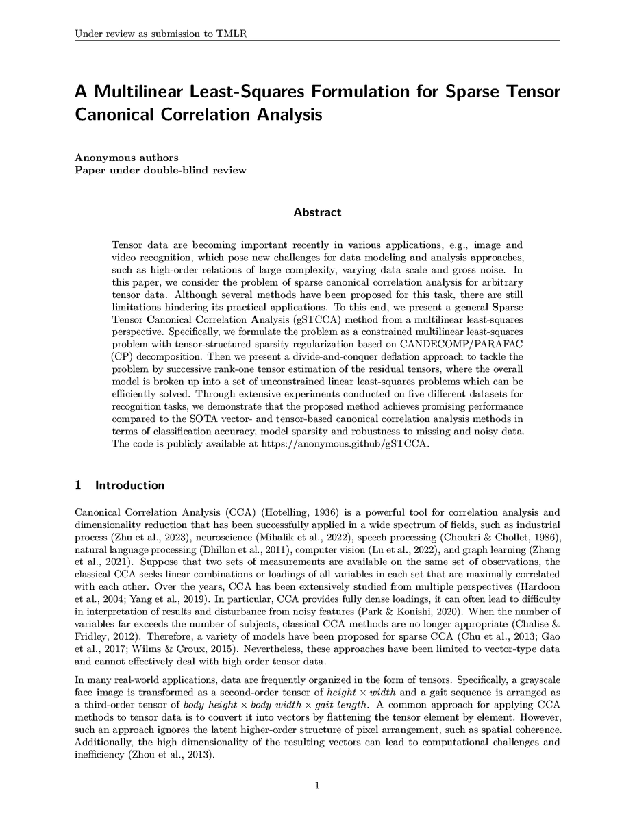 TmlrSub's tweet image. A Multilinear Least-Squares Formulation for Sparse Tensor Canonical Correlation Analysis
openreview.net/forum?id=zc0Y0…
#tensors #tensor #sparse