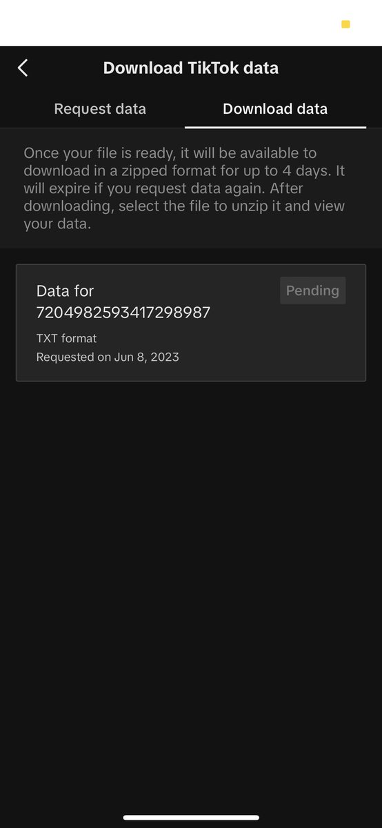 TheLighter101's tweet photo. @TikTokSupport   I have requested my data over a week ago and still haven’t gotten my data help !!!!! https://t.co/CtydvxS1Ep