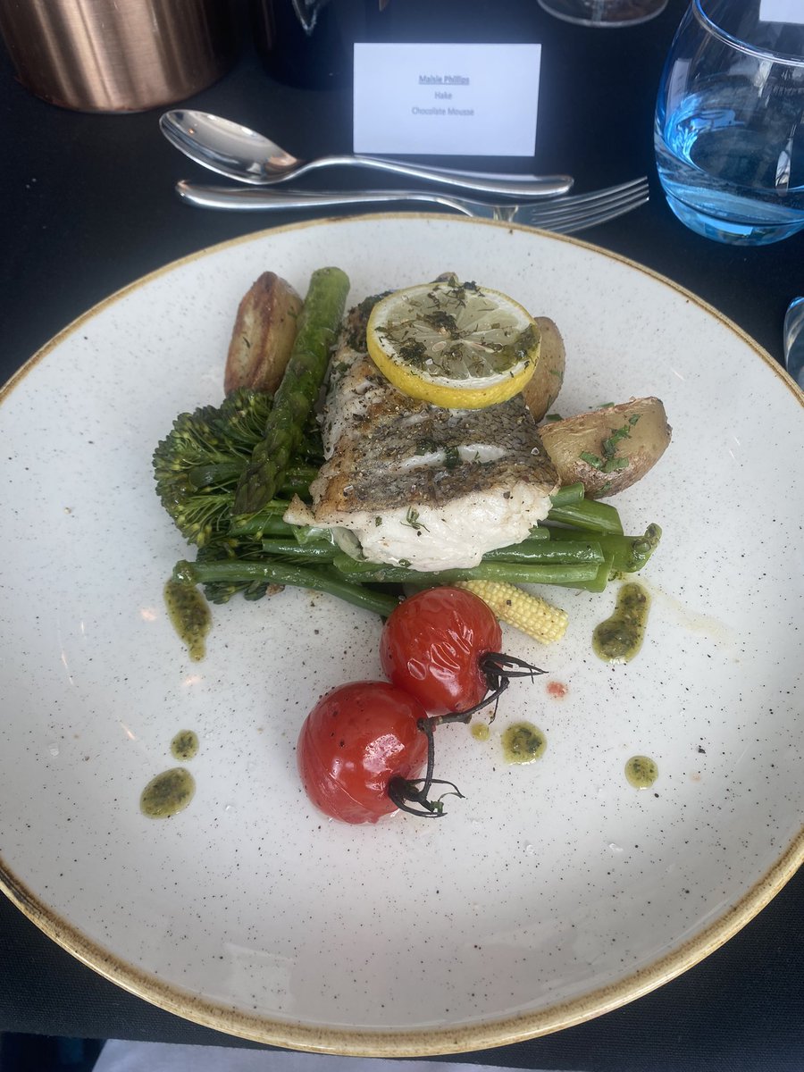 Chef cooked up a storm today! Nice juicy big portion of Hake for our lunch today! 😋
