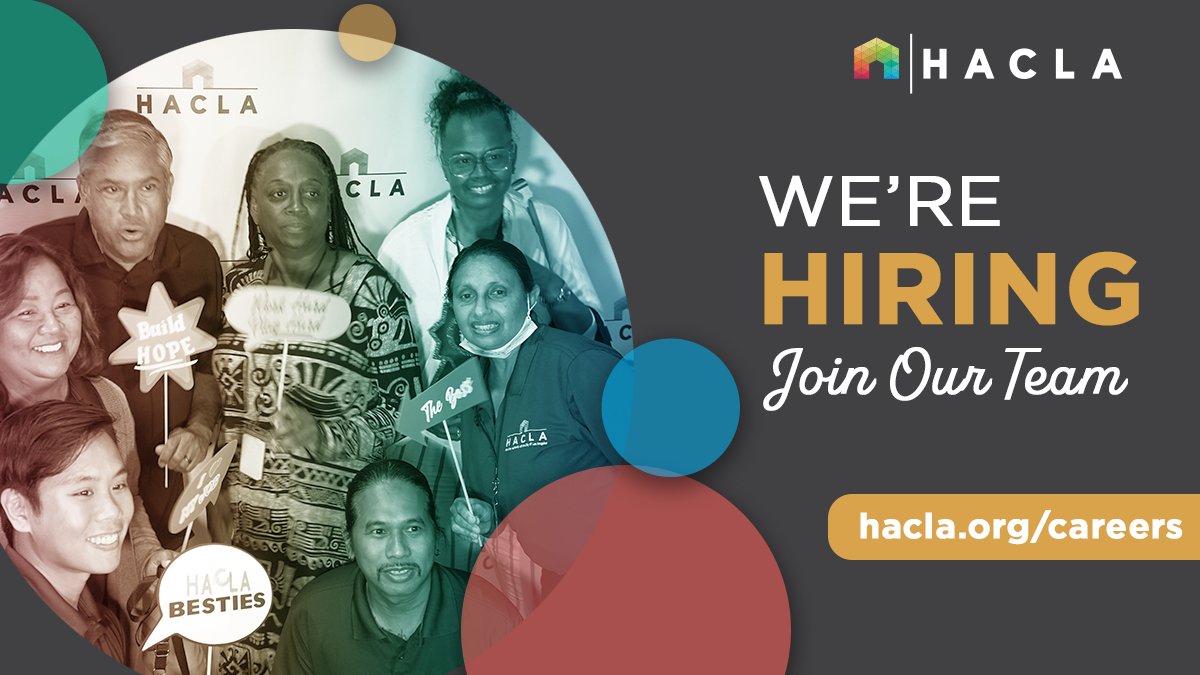 #HACLAisHiring | Join one of the nation’s leading public housing authorities in providing affordable housing to LA residents. 

Apply today to join the #HACLATeam ❤️💚💙

Learn more about the many more job openings at HACLA here: hacla.org/careers  hacla.org/careers