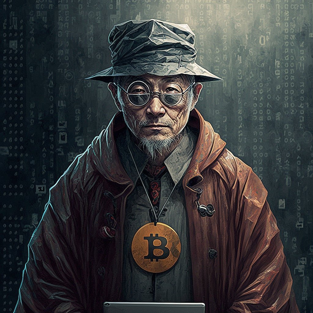 a man in a hat and glasses holding a laptop, satoshi, cyberpunk old man, typical cryptocurrency nerd, takato yomamoto. 4 k, cryptopunk, bitcoin evil, bitcoin, art jiro matsumoto, cgsociety portrait,
@Dao4Art 
0xce554d52642037ddc1b562ffd047617b8cbbe84e