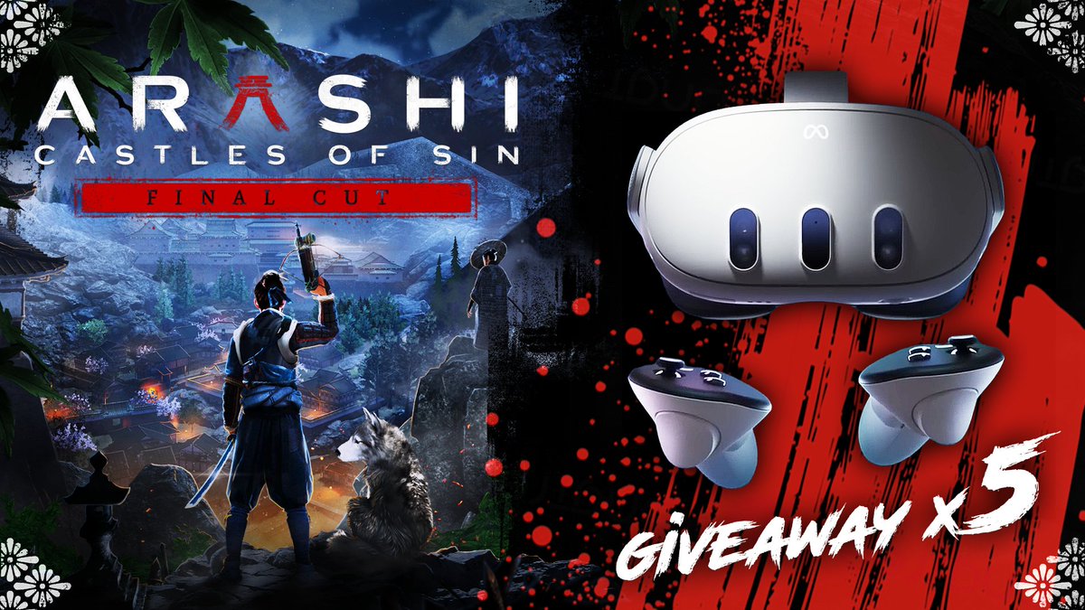 Feudal Japan doesn't know what's coming (hint: It's me, being terrible at stealth). Let's celebrate the kickass trailer of 'Arashi: Castles of Sin' with an insane giveaway!

One of 5 Quest 3 headsets could be yours! Just click the link below to enter!
👉bit.ly/arashi_wolf