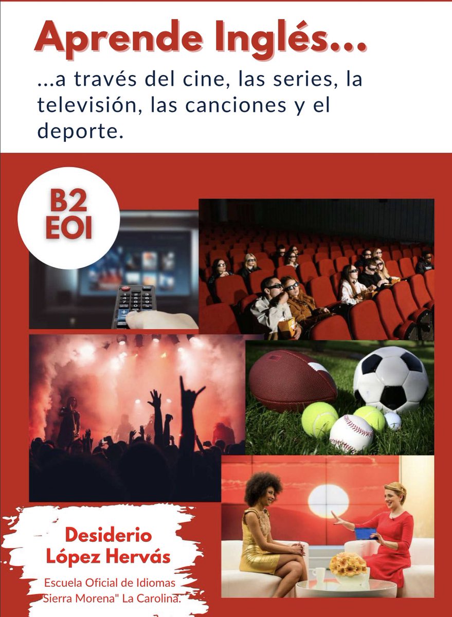 Este curso he impartido un CAPE llamado “Aprende inglés a través del cine, las series, la tv…”. Me di cuenta de que no había demasiado material , así que me decidí a elaborarlo yo mismo. Este es el resultado. Si a alguien le es útil , encantado de poder compartir.  Enlace 👇🏼👇🏼👇🏼