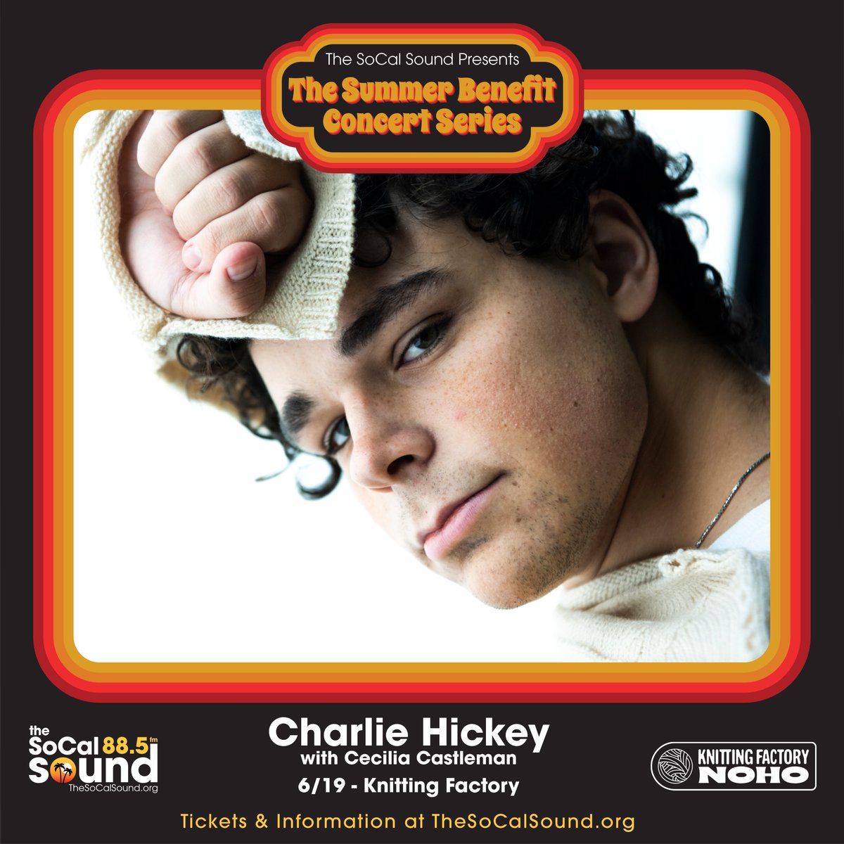 @charliehickeyy at @KnittingFactory Noho on Monday, June 19  with @ceciliacastl is getting closer and closer; get your tickets today!

Proceeds benefit #TheSoCalSound!!

Purchase your tickets at thesocalsound.org/summer-benefit…

#charliehickey #ceciliacastleman #publicradio