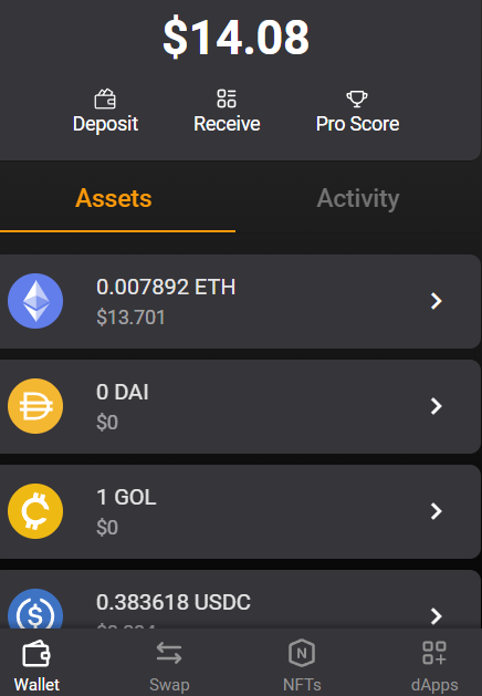 FlakoDrops's tweet photo. Vamos a nuestra wallet, en "Deposit" veréis las opciones disponibles. 

Luego solo tenéis que elegir una de ellas, yo por ejemplo lo hice con @layerswap. https://t.co/pHLCnWQ6EK