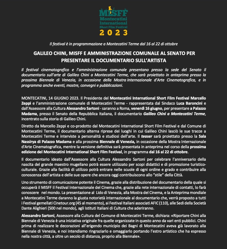 #venerdi #16giugno #Senato #Roma @MISFF1949 @MiC_Italia @FratellidItalia @WeCinema @ShortFilmReview @Cortometrajes @CCortissimi @TgrRaiToscana @RaiCinema @cinematografoIT @CinCinematograf @PeselliSimona @_Cinemaniaci @reuters_italia #montecatiniterme #cortometraggi #TheFlashMovie