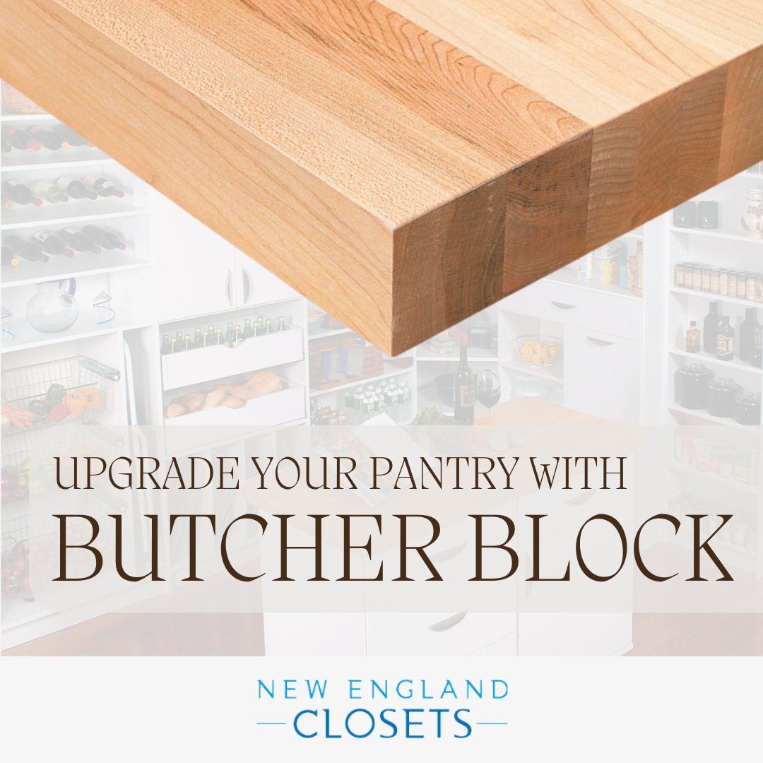 NEnglandClosets's tweet image. Cut right on your countertops with durable maple butcher block for your New England Closets pantry 🔪

Learn how a custom pantry can improve your home by visiting newenglandclosets.com/pantries/

#custompantry #pantrygoals #butcherblock #butcherblockcountertops #pantrydesign