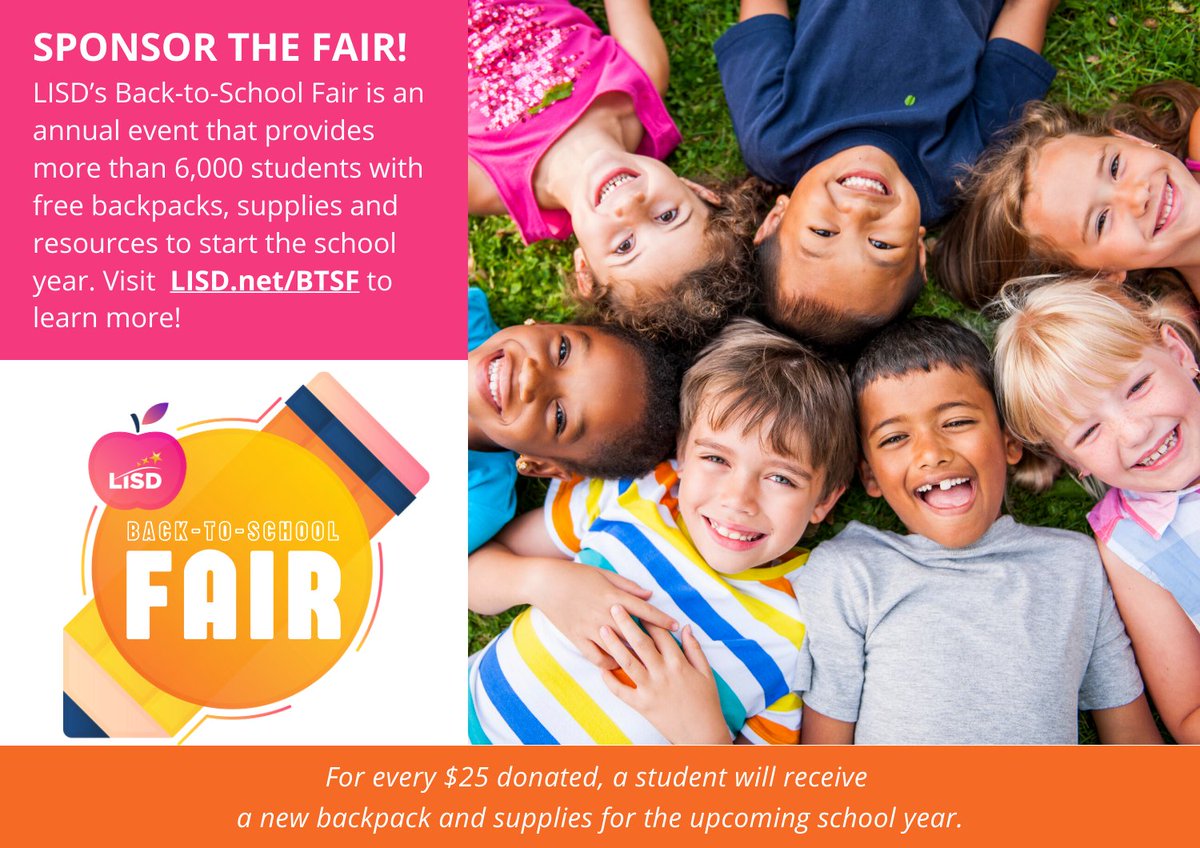 LewisvilleISD's tweet image. Looking to make a direct impact in the lives of over 6,000 students? Become a sponsor of LISD&apos;s Back-to-School Fair and show your support for Lewisville ISD and public education -- learn more and become a sponsor today at LISD.net/BTSF! 

#LISDB2S23 #OneLISD