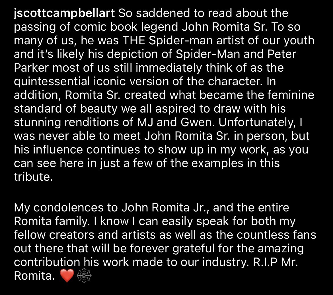R.I.P John Romita Sr. ❤️🕸️